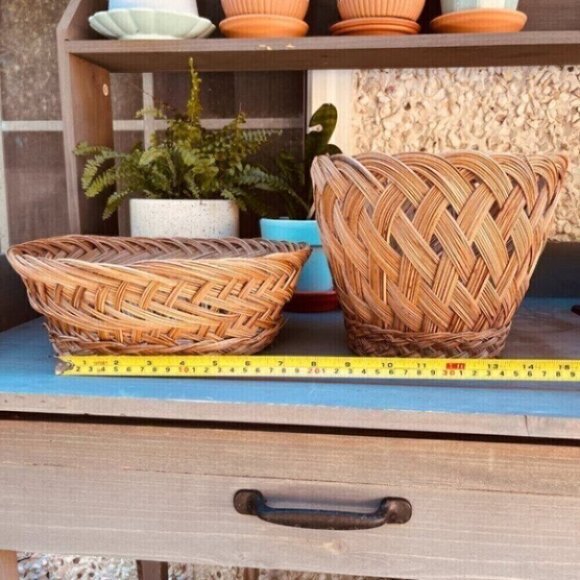 Woven Vintage Boho Baskets Plants - Picture 2 of 16
